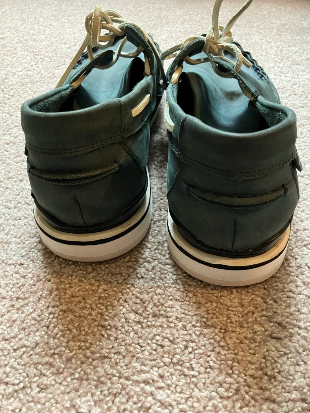 Men's Lace Boat Shoes in Navy/Grey with Contrast white Laces